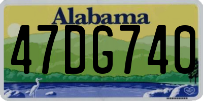 AL license plate 47DG740
