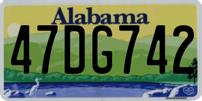 AL license plate 47DG742