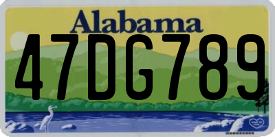 AL license plate 47DG789