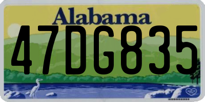 AL license plate 47DG835