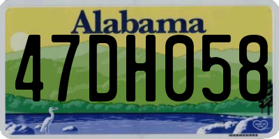 AL license plate 47DH058