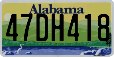 AL license plate 47DH418