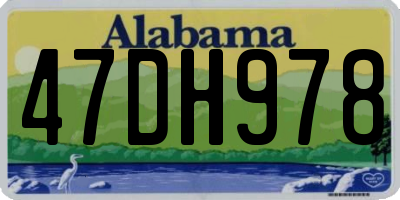 AL license plate 47DH978