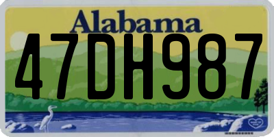 AL license plate 47DH987