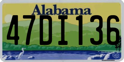 AL license plate 47DI136