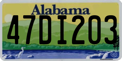 AL license plate 47DI203