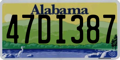 AL license plate 47DI387