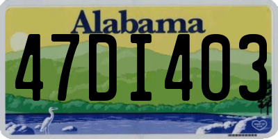 AL license plate 47DI403