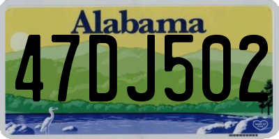 AL license plate 47DJ502