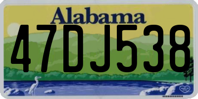 AL license plate 47DJ538