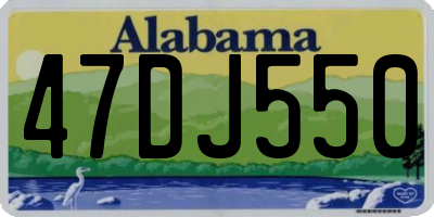 AL license plate 47DJ550