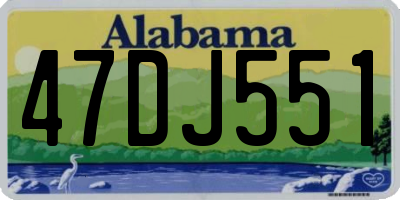 AL license plate 47DJ551