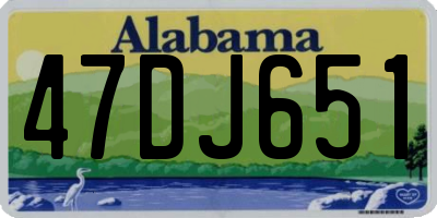 AL license plate 47DJ651
