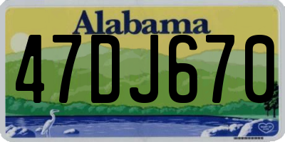 AL license plate 47DJ670