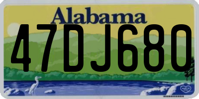 AL license plate 47DJ680