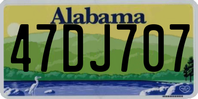 AL license plate 47DJ707
