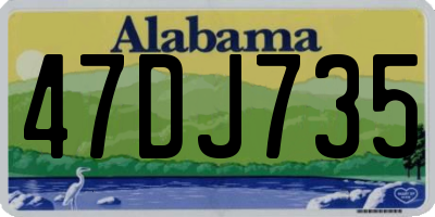 AL license plate 47DJ735