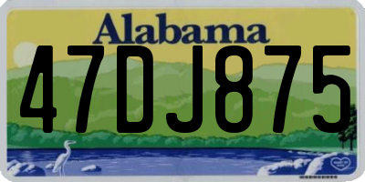 AL license plate 47DJ875