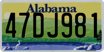 AL license plate 47DJ981