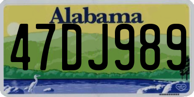 AL license plate 47DJ989