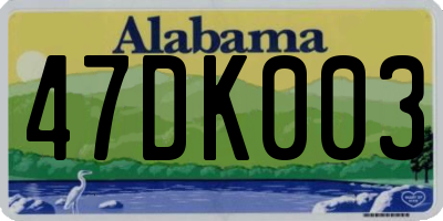AL license plate 47DK003