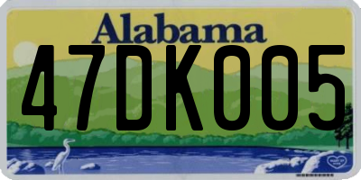 AL license plate 47DK005