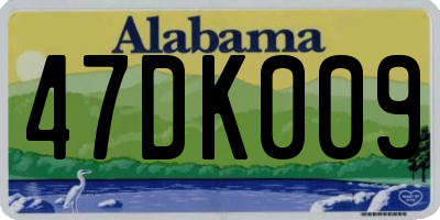 AL license plate 47DK009