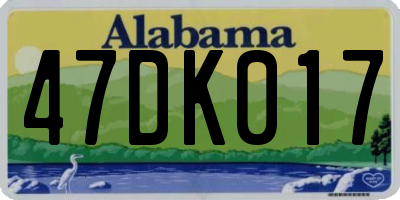 AL license plate 47DK017
