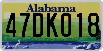 AL license plate 47DK018