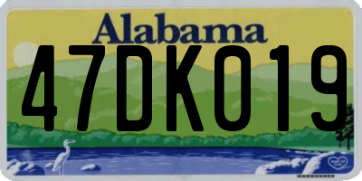 AL license plate 47DK019