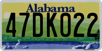 AL license plate 47DK022