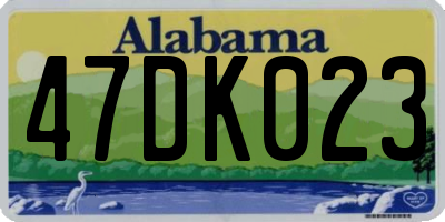 AL license plate 47DK023