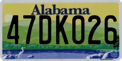 AL license plate 47DK026