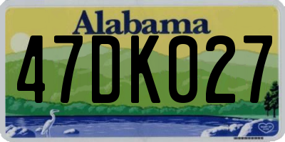 AL license plate 47DK027