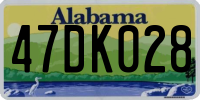 AL license plate 47DK028
