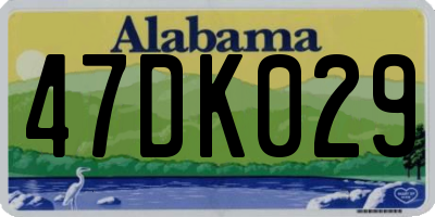 AL license plate 47DK029