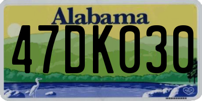 AL license plate 47DK030