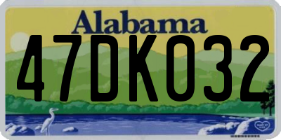 AL license plate 47DK032