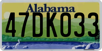 AL license plate 47DK033