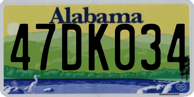 AL license plate 47DK034