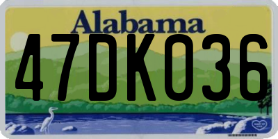 AL license plate 47DK036