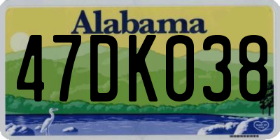 AL license plate 47DK038