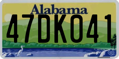AL license plate 47DK041