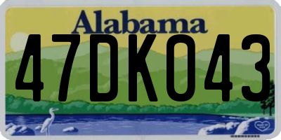 AL license plate 47DK043