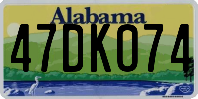 AL license plate 47DK074