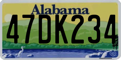 AL license plate 47DK234