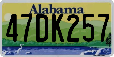 AL license plate 47DK257