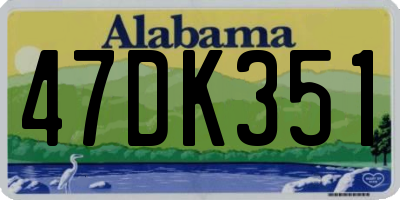 AL license plate 47DK351