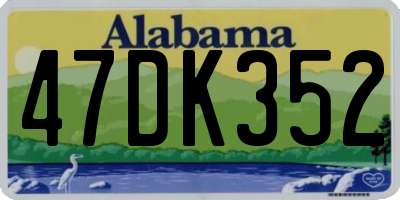 AL license plate 47DK352
