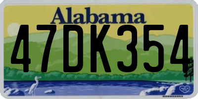 AL license plate 47DK354